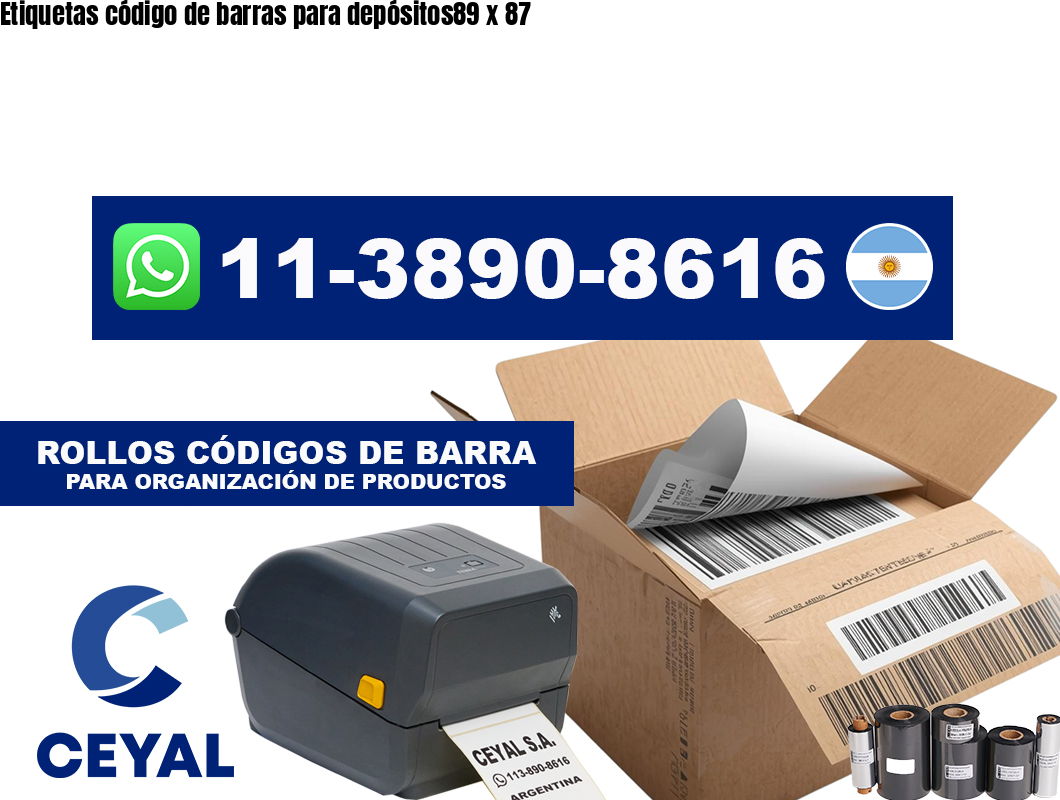 Etiquetas código de barras para depósitos89 x 87