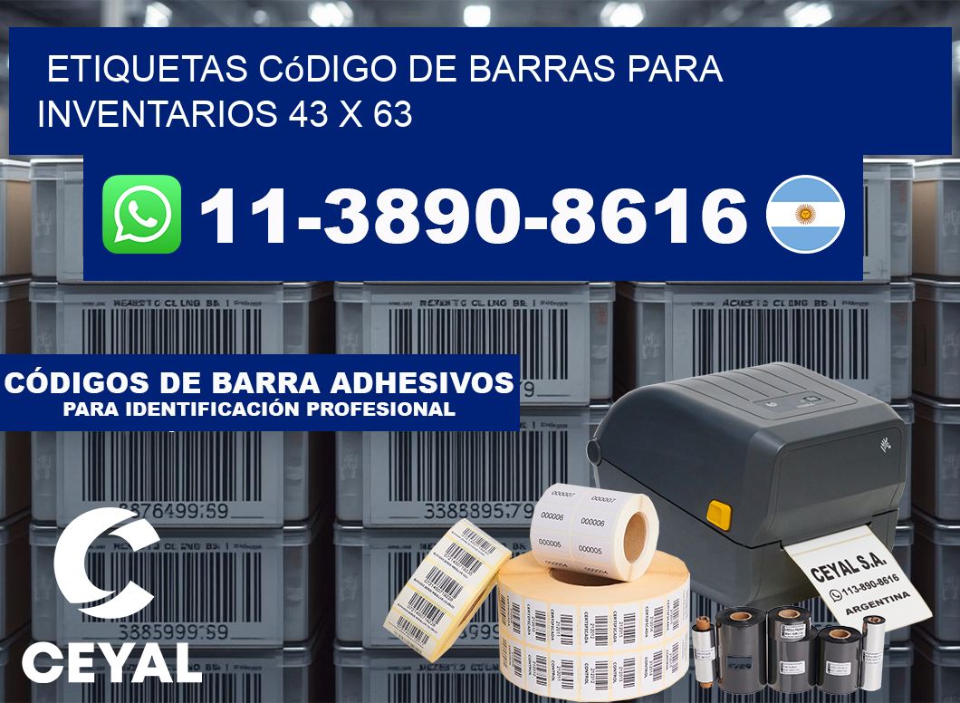 Etiquetas código de barras para inventarios 43 x 63
