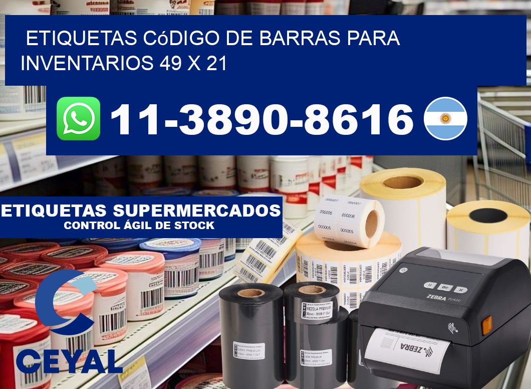 Etiquetas código de barras para inventarios 49 x 21