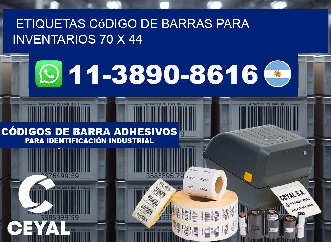 Etiquetas código de barras para inventarios 70 x 44