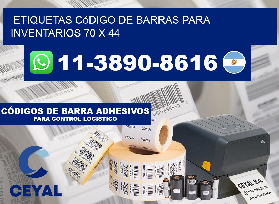 Etiquetas código de barras para inventarios 70 x 44