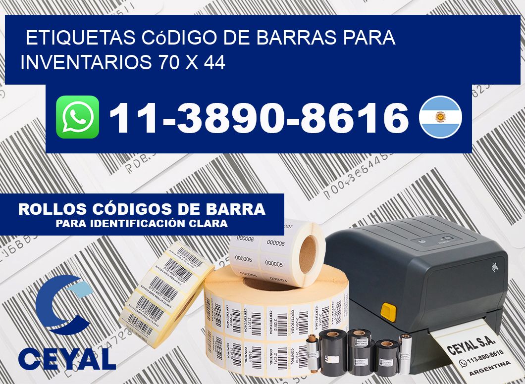 Etiquetas código de barras para inventarios 70 x 44