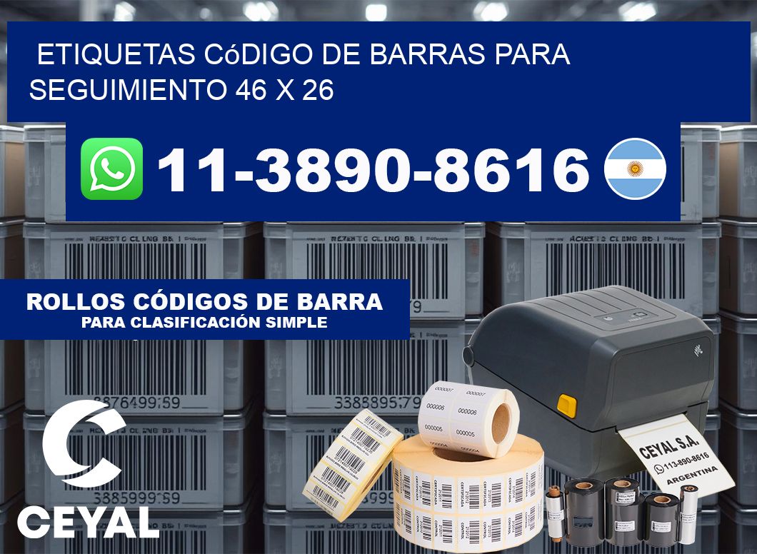 Etiquetas código de barras para seguimiento 46 x 26