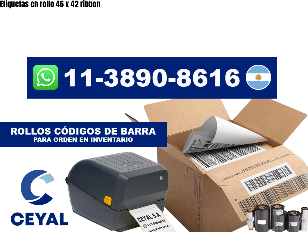 Etiquetas en rollo 46 x 42 ribbon