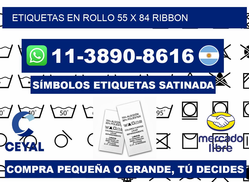 Etiquetas en rollo 55 x 84 ribbon