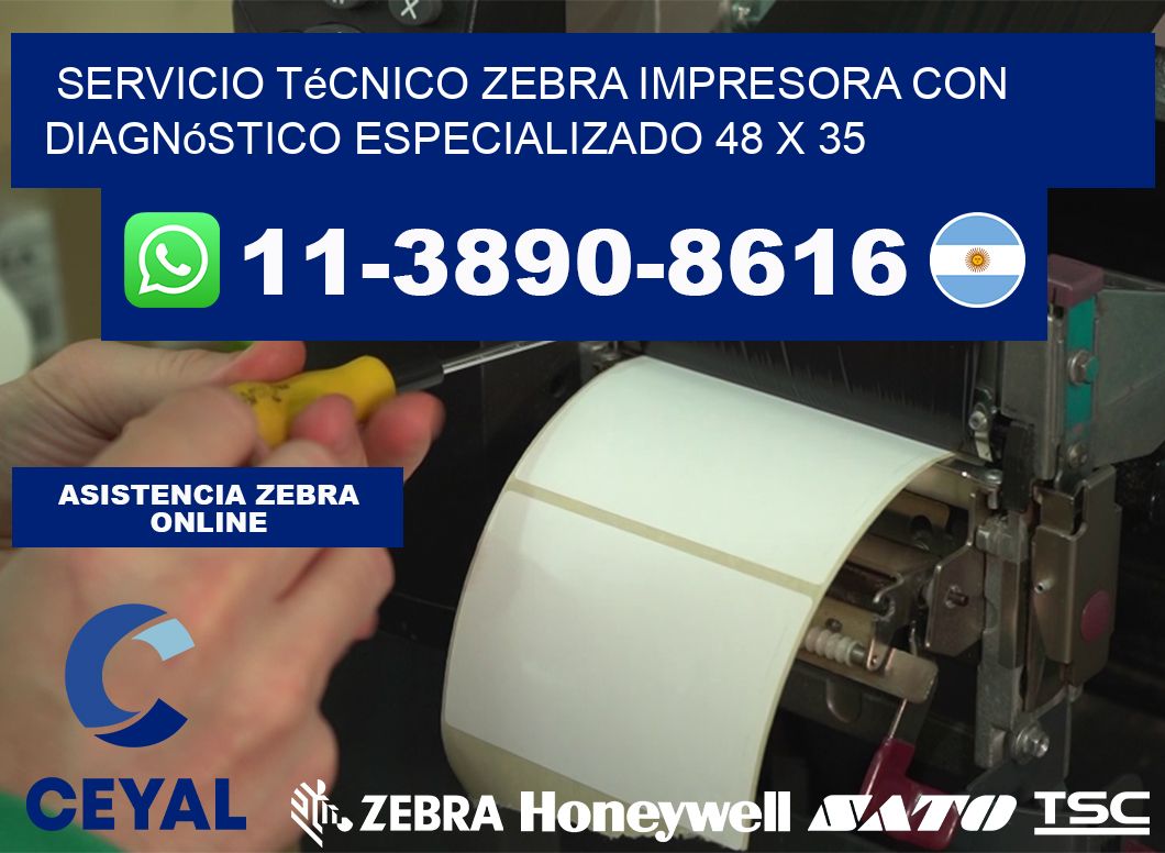 Servicio Técnico Zebra Impresora con Diagnóstico Especializado 48 x 35