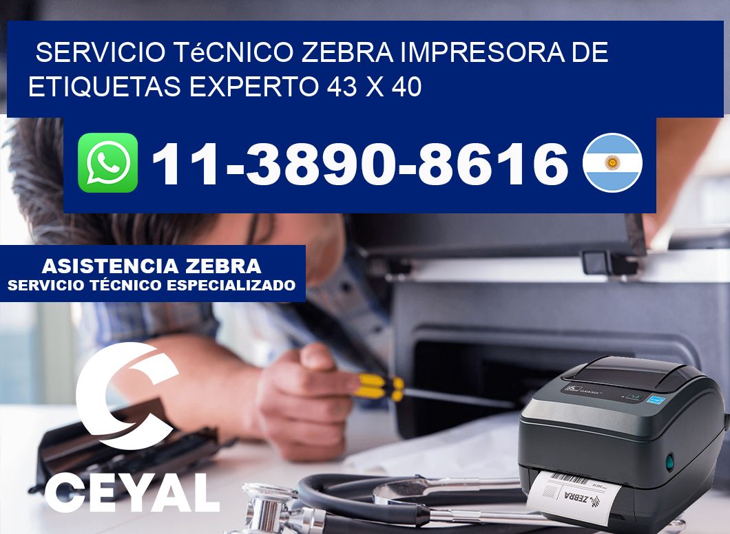 Servicio Técnico Zebra Impresora de Etiquetas Experto 43 x 40
