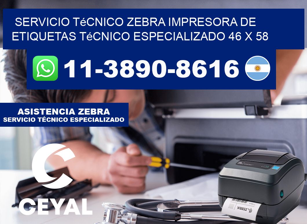 Servicio Técnico Zebra Impresora de Etiquetas Técnico Especializado 46 x 58