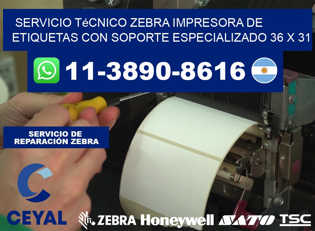 Servicio Técnico Zebra Impresora de Etiquetas con Soporte Especializado 36 x 31