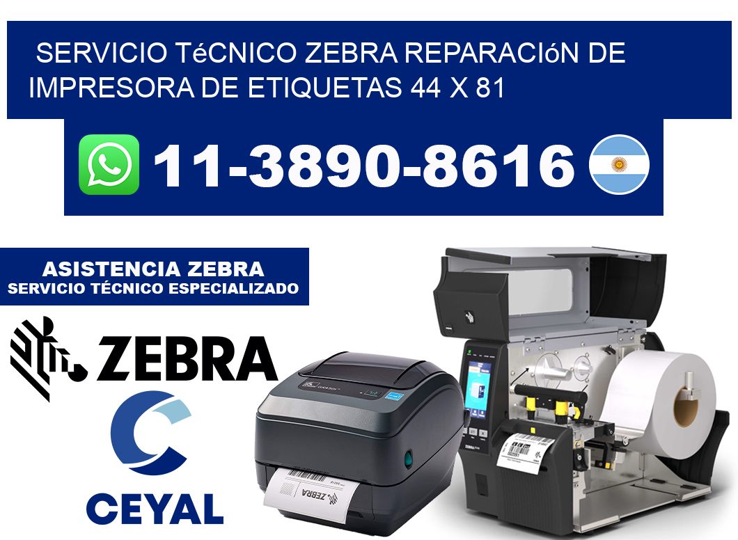 Servicio Técnico Zebra Reparación de Impresora de Etiquetas 44 x 81