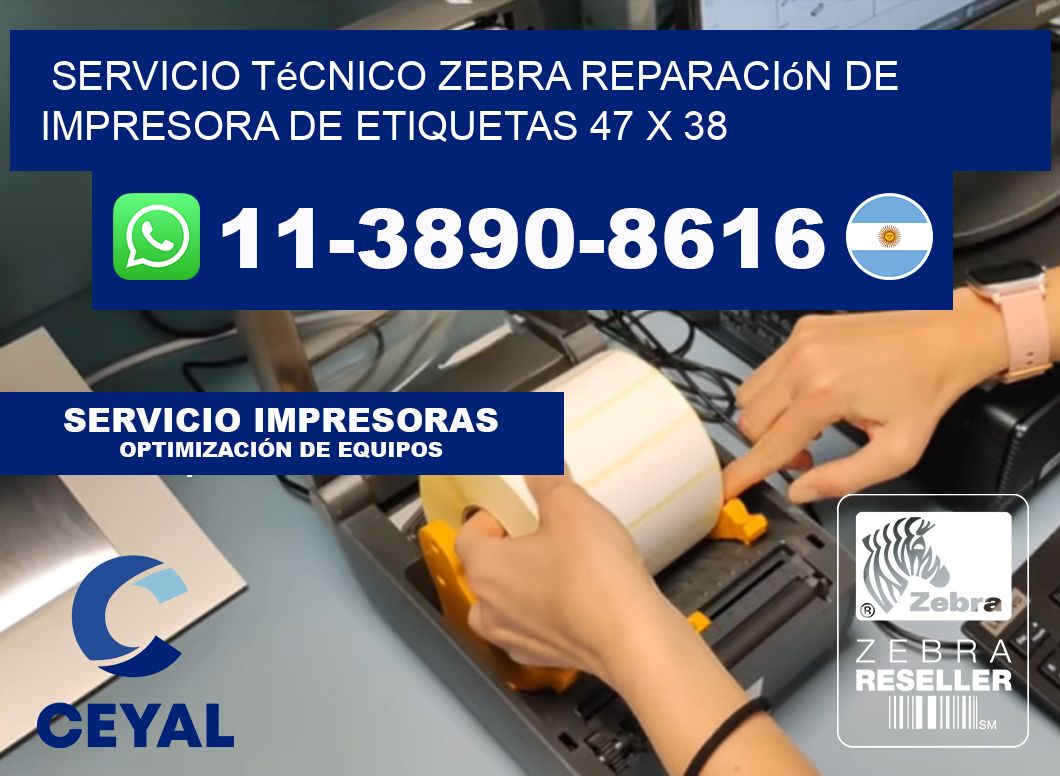 Servicio Técnico Zebra Reparación de Impresora de Etiquetas 47 x 38