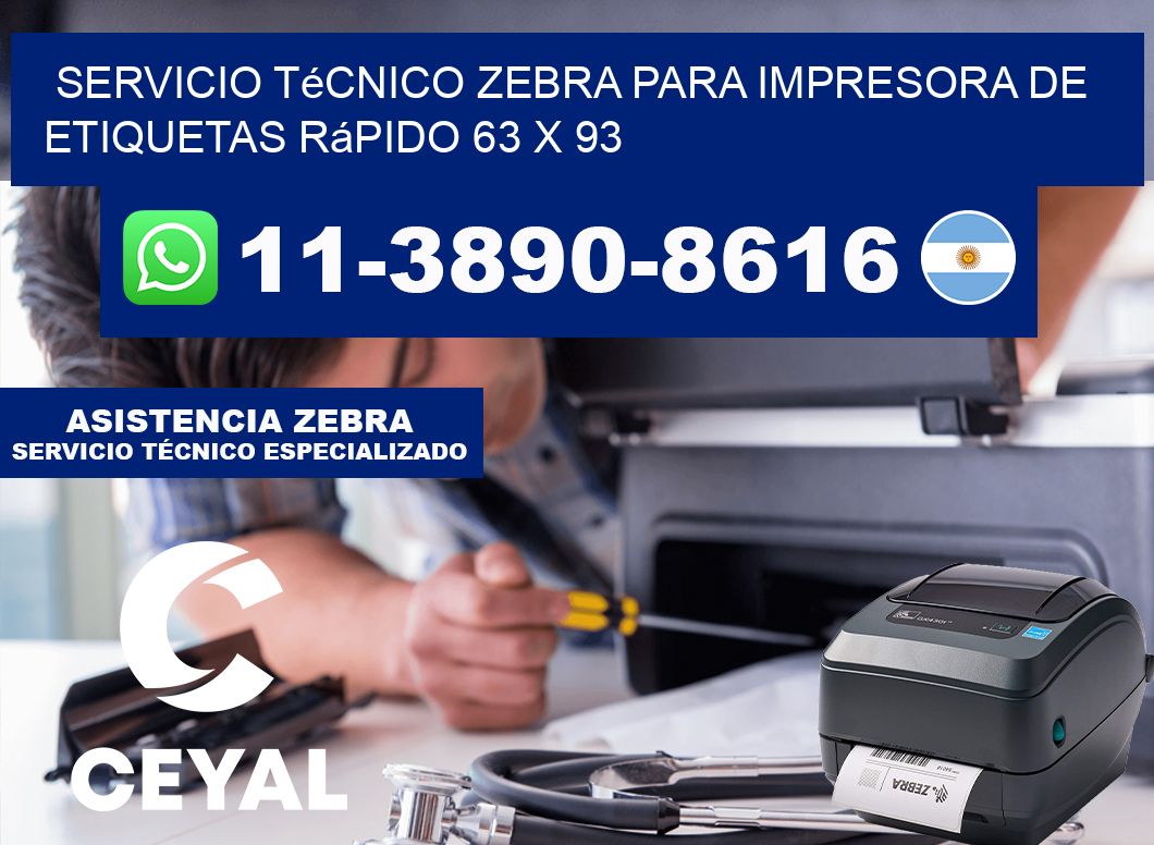 Servicio Técnico Zebra para Impresora de Etiquetas Rápido 63 x 93