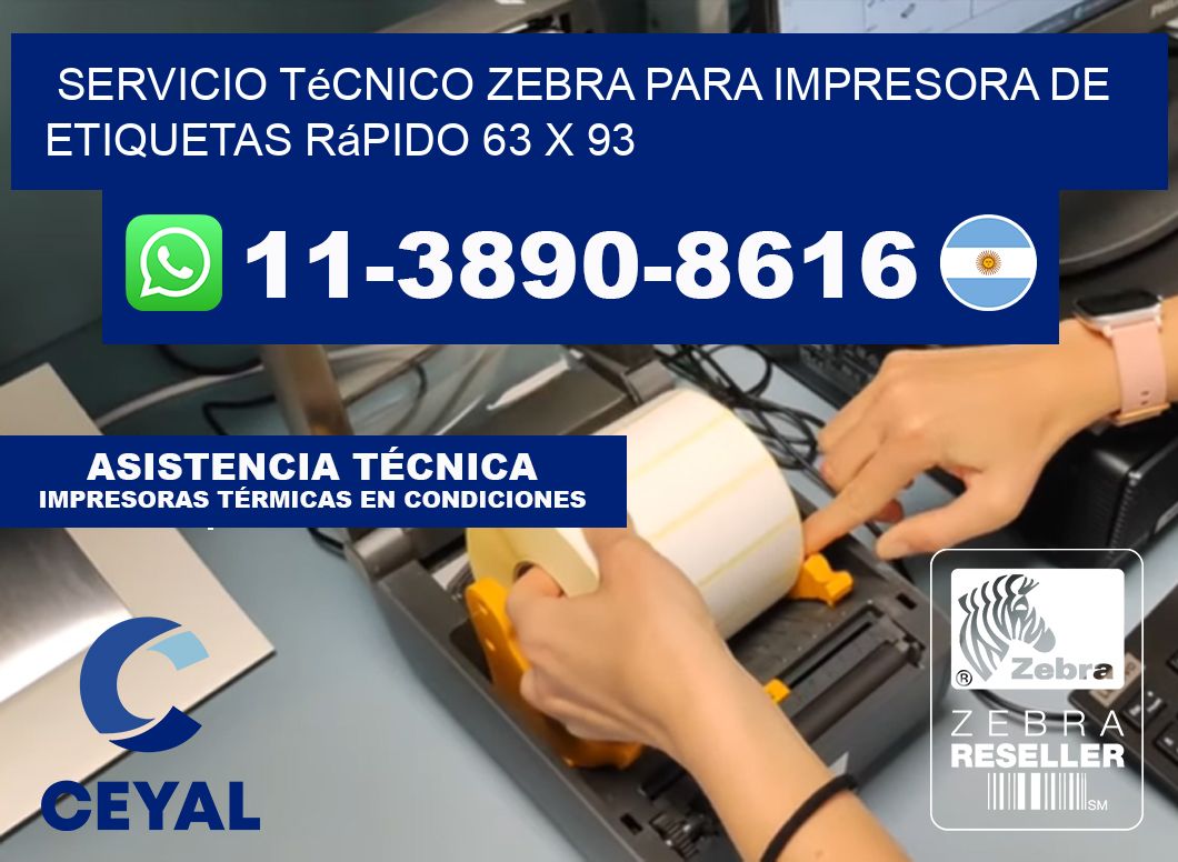 Servicio Técnico Zebra para Impresora de Etiquetas Rápido 63 x 93