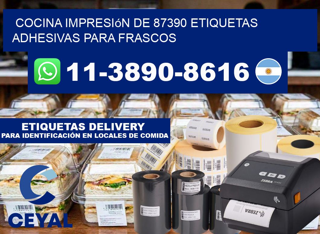 cocina impresión de 87390 etiquetas adhesivas para frascos