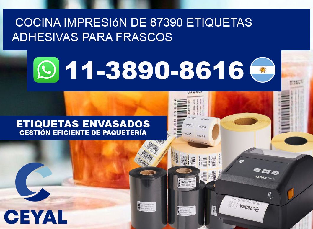 cocina impresión de 87390 etiquetas adhesivas para frascos