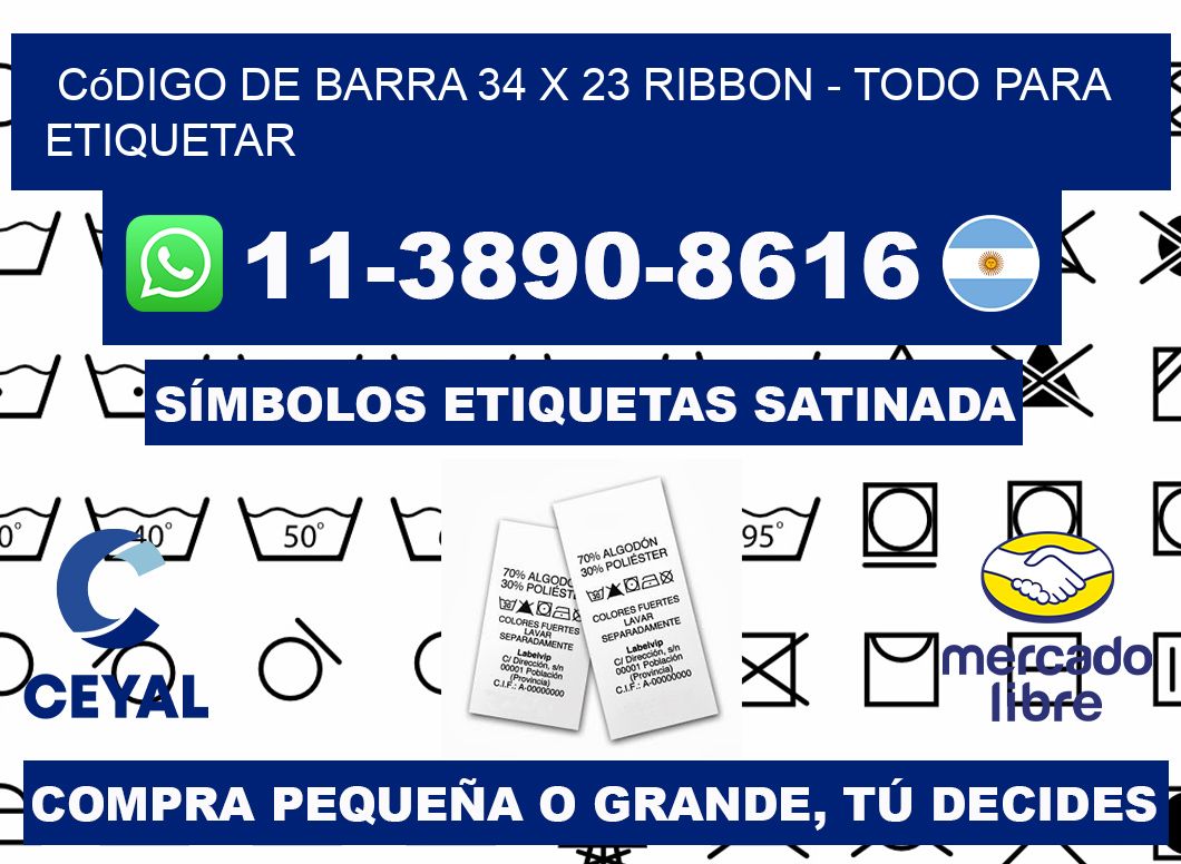 código de barra 34 x 23 ribbon - Todo para Etiquetar