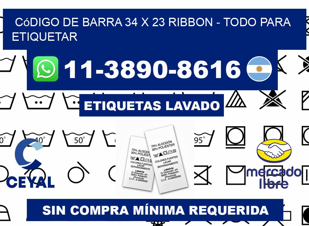 código de barra 34 x 23 ribbon - Todo para Etiquetar