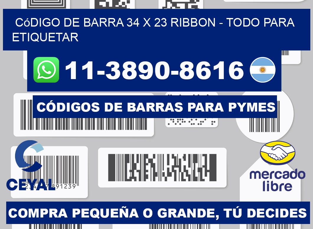 código de barra 34 x 23 ribbon - Todo para Etiquetar