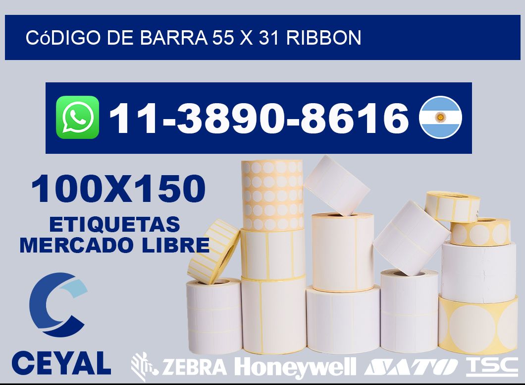 código de barra 55 x 31 ribbon