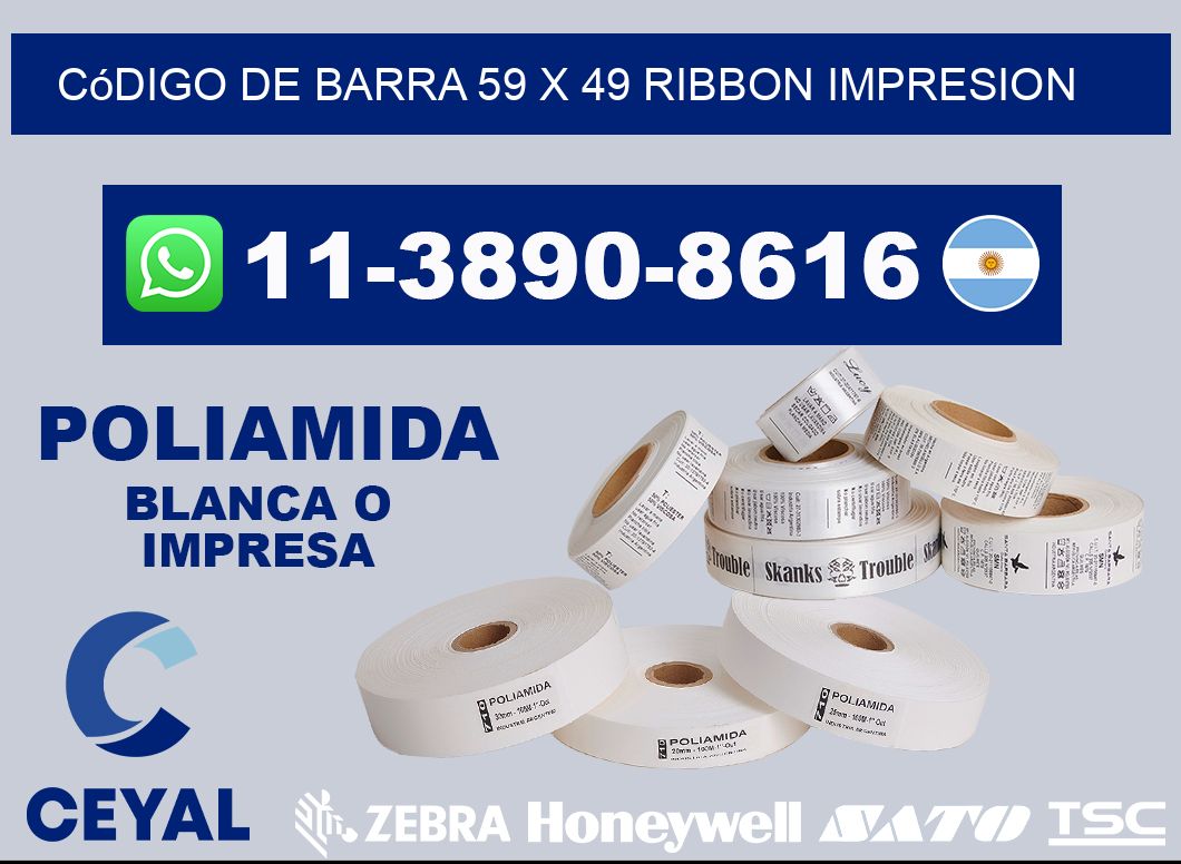 código de barra 59 x 49 ribbon impresion