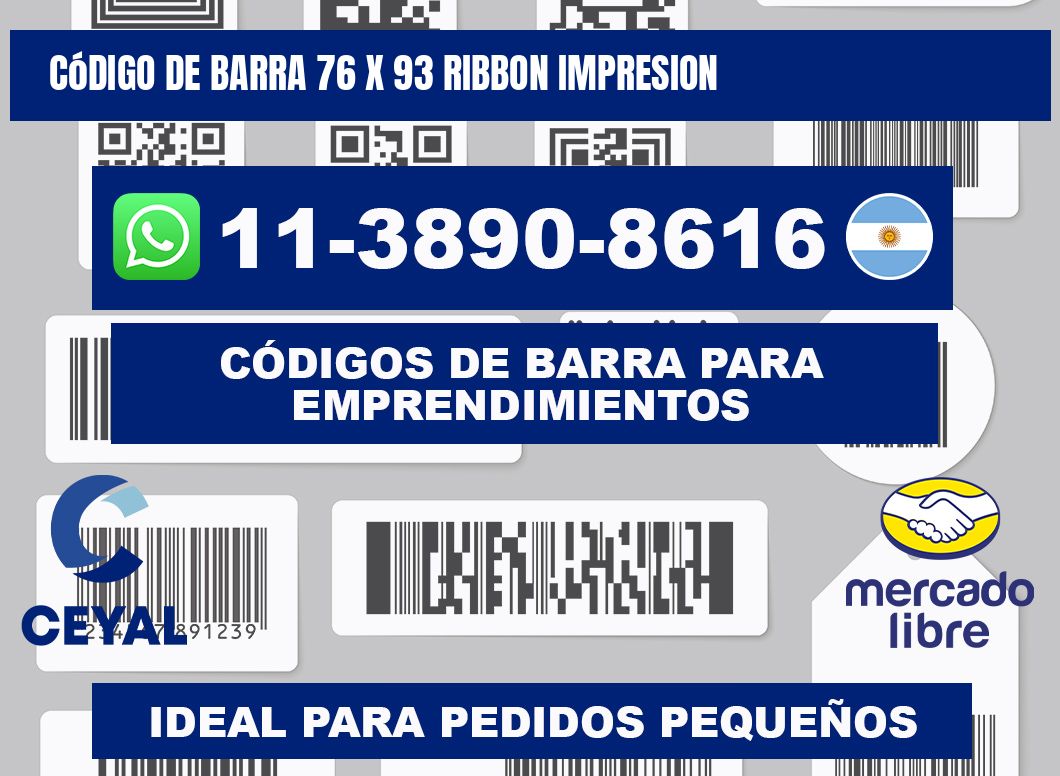 código de barra 76 x 93 ribbon impresion