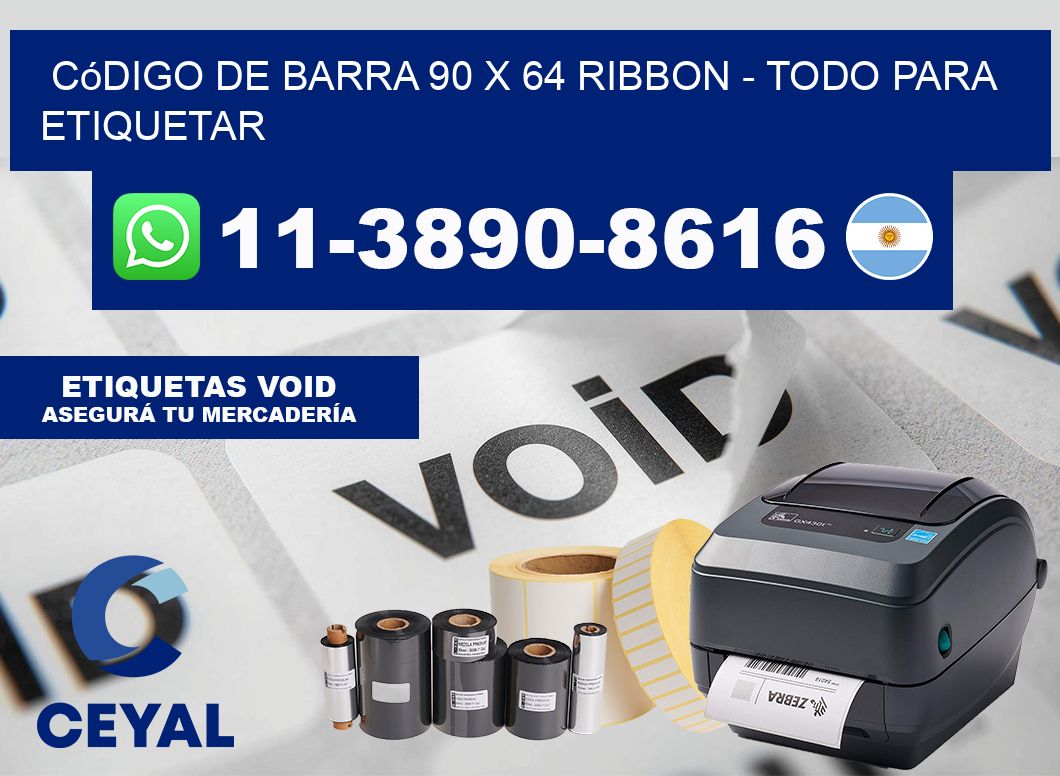 código de barra 90 x 64 ribbon - Todo para Etiquetar