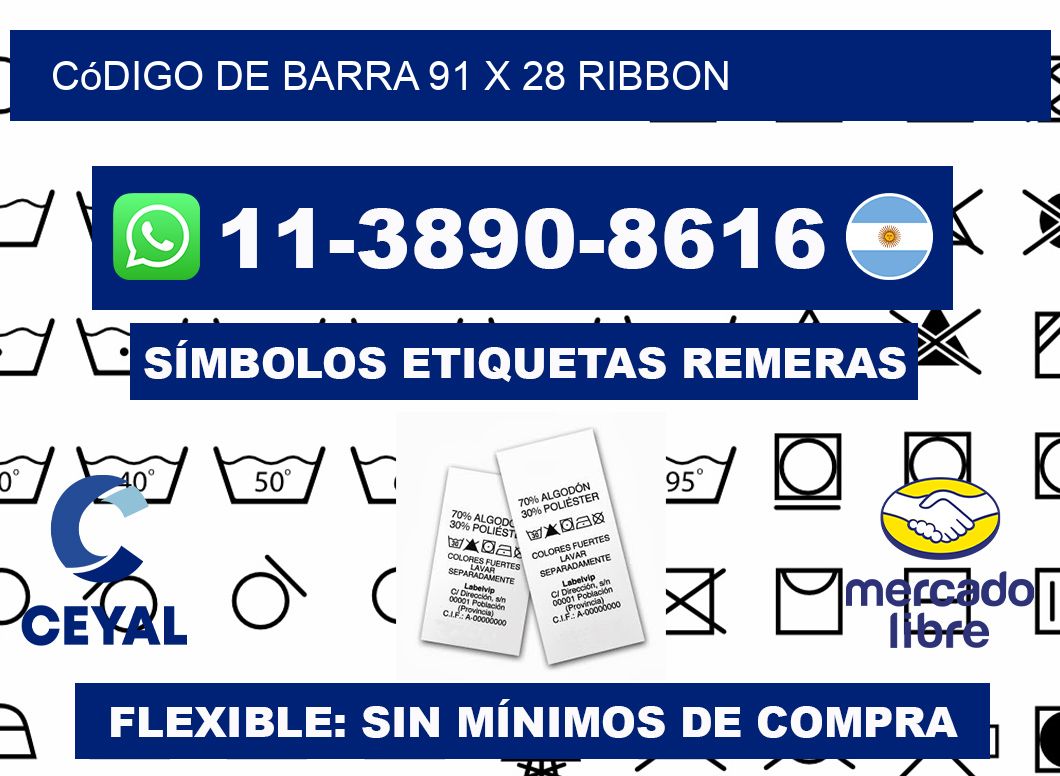 código de barra 91 x 28 ribbon