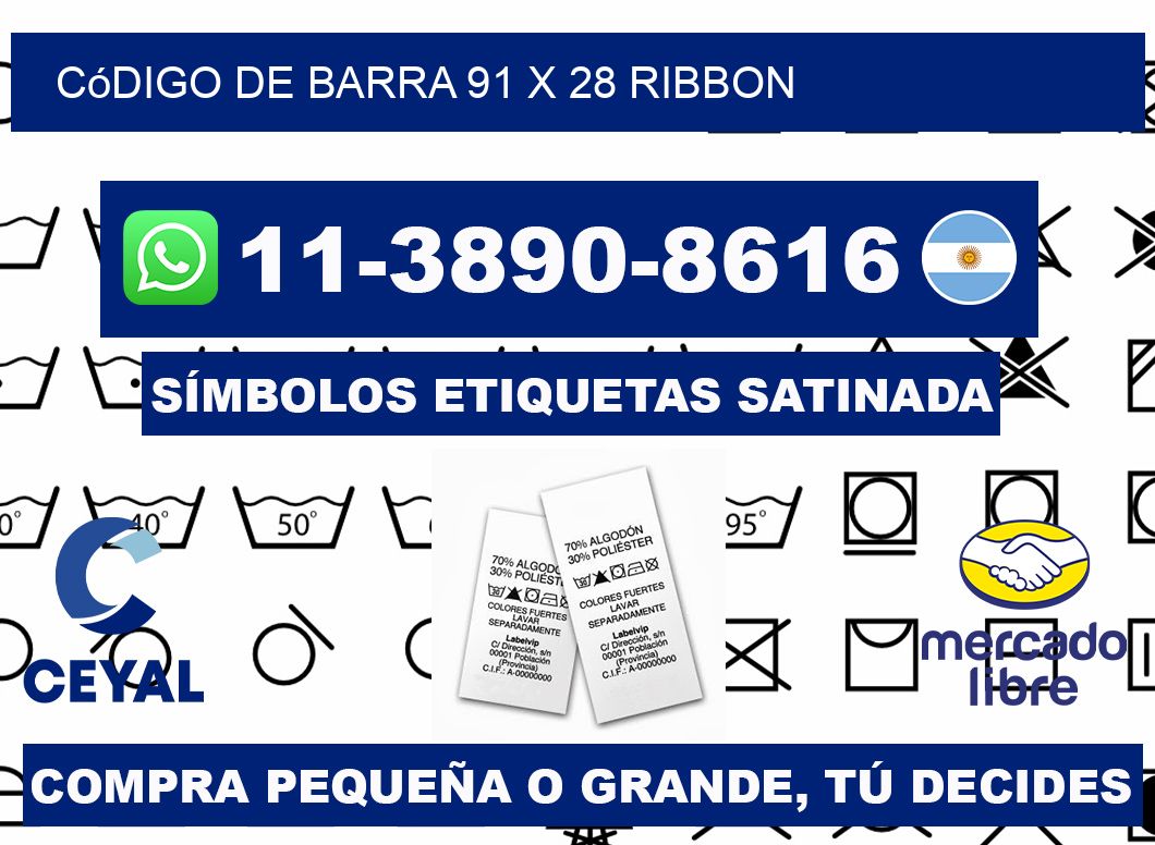 código de barra 91 x 28 ribbon