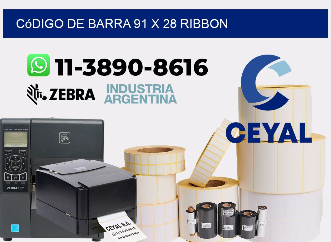 código de barra 91 x 28 ribbon