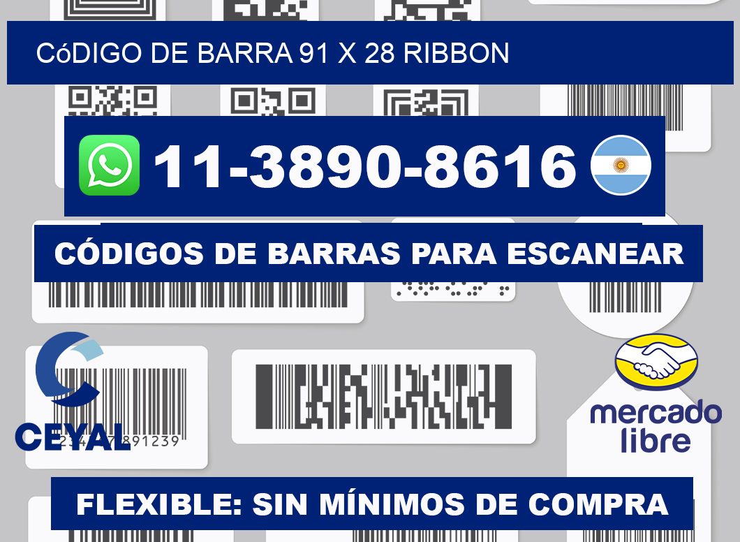 código de barra 91 x 28 ribbon