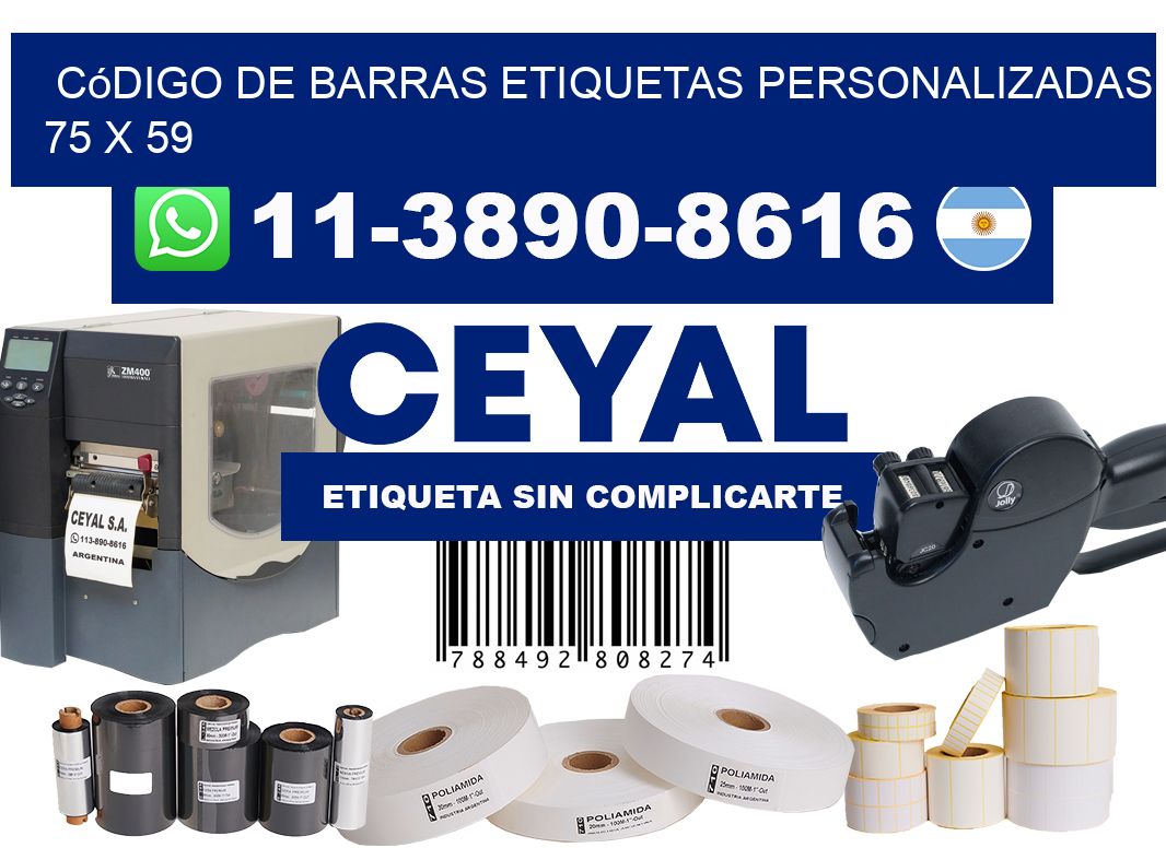 código de barras etiquetas personalizadas 75 x 59