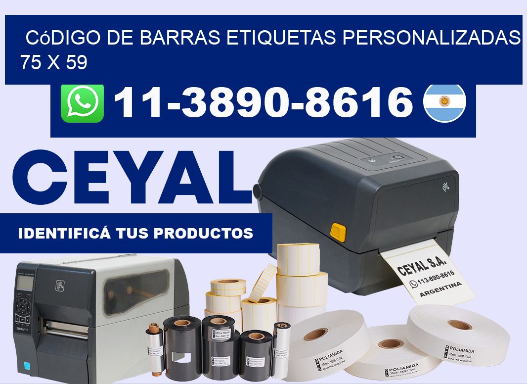 código de barras etiquetas personalizadas 75 x 59