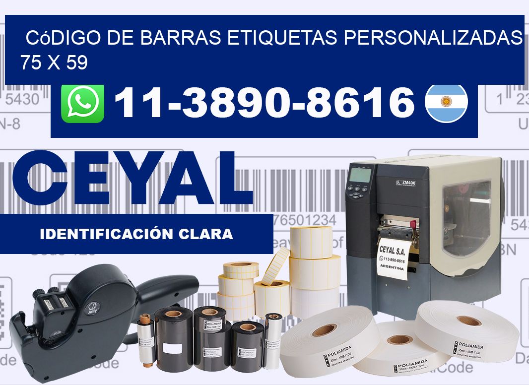 código de barras etiquetas personalizadas 75 x 59