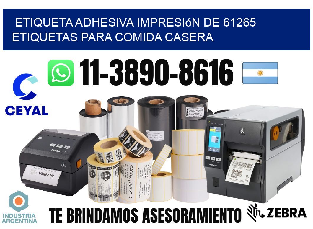 etiqueta adhesiva impresión de 61265 etiquetas para comida casera
