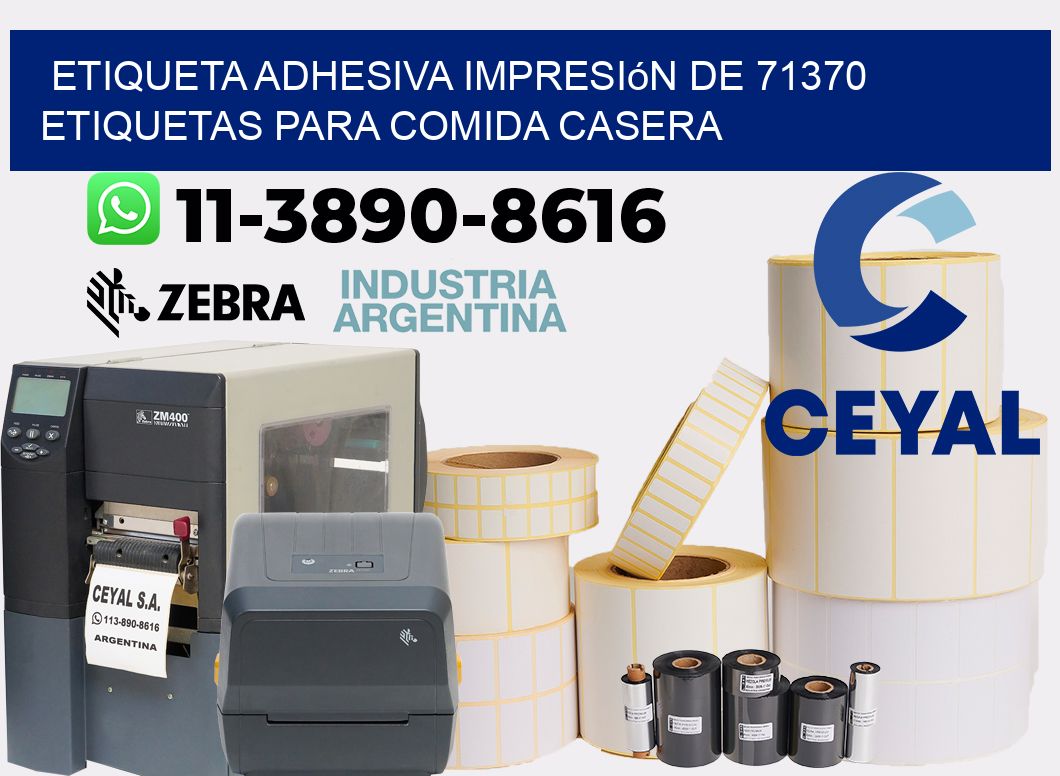 etiqueta adhesiva impresión de 71370 etiquetas para comida casera