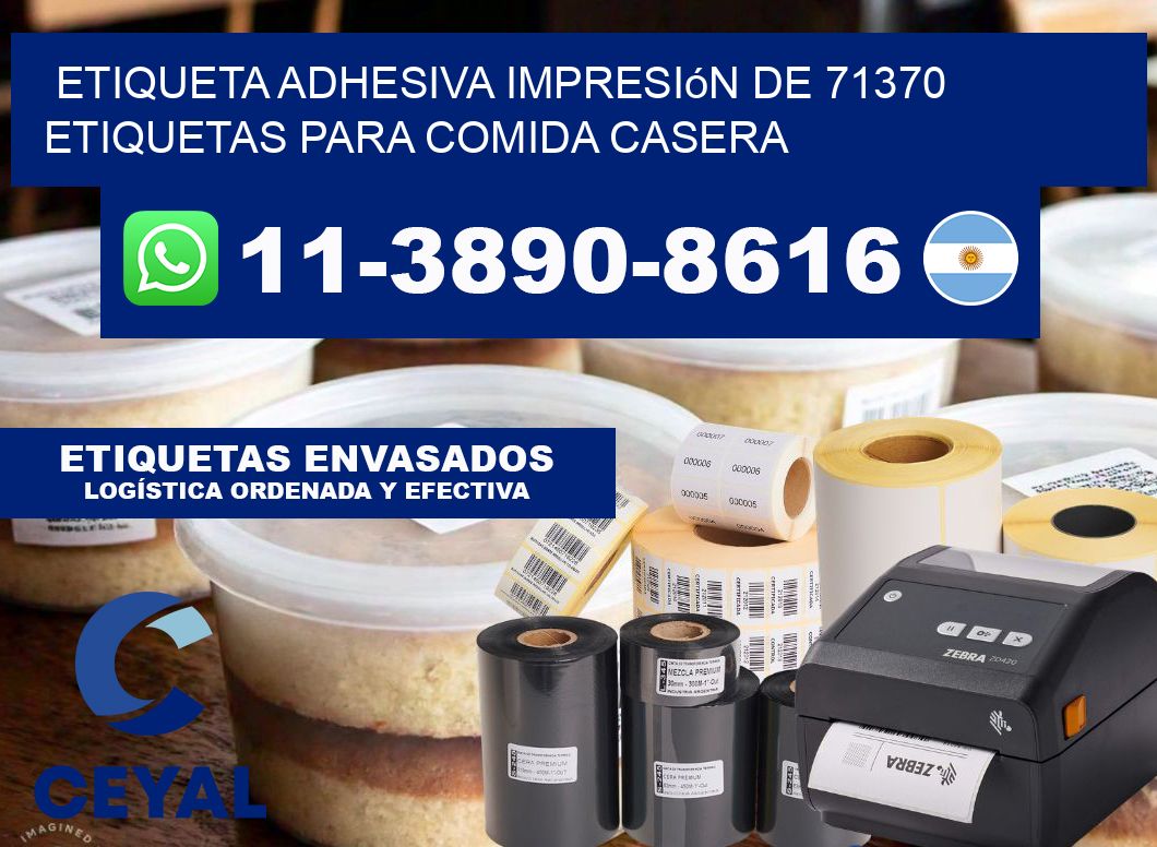 etiqueta adhesiva impresión de 71370 etiquetas para comida casera