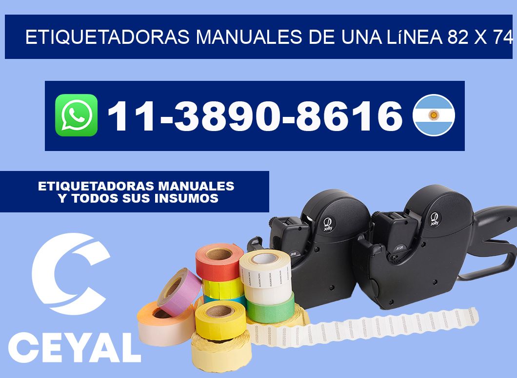 etiquetadoras manuales de una línea 82 x 74