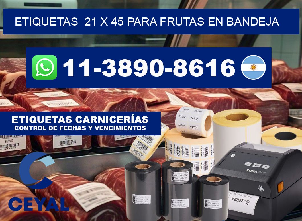 etiquetas 21 x 45 para Frutas en bandeja