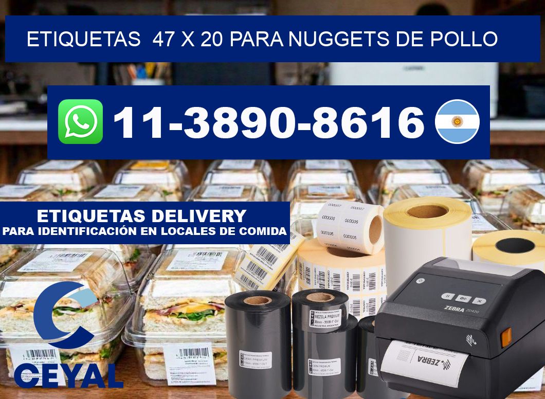 etiquetas  47 x 20 para Nuggets de pollo