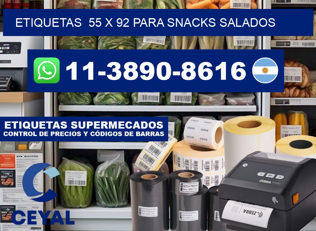 etiquetas  55 x 92 para Snacks salados