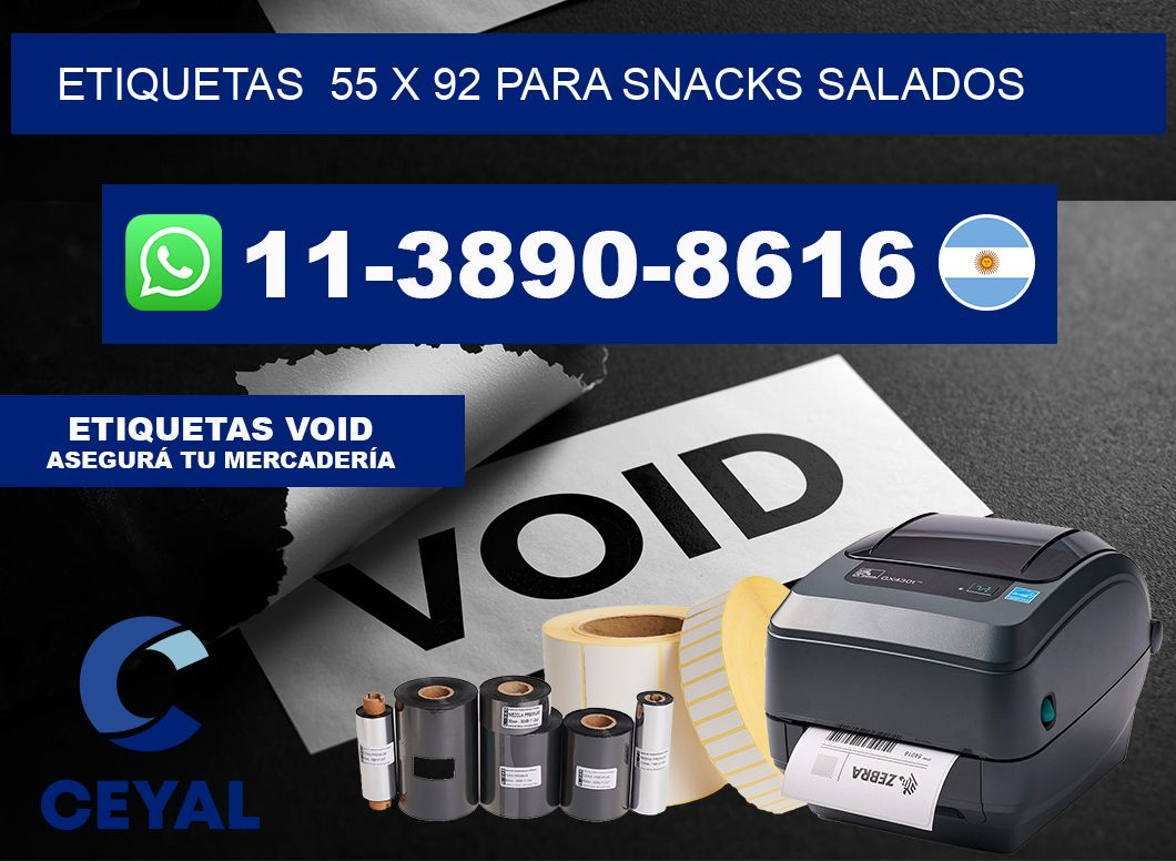etiquetas  55 x 92 para Snacks salados
