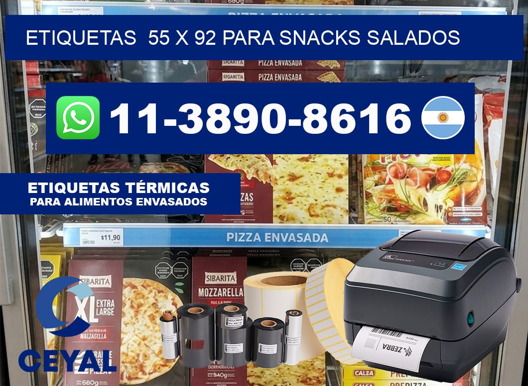 etiquetas  55 x 92 para Snacks salados