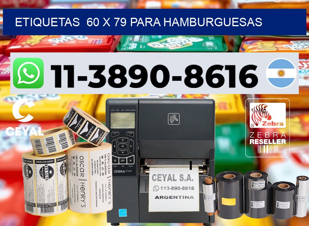 etiquetas  60 x 79 para Hamburguesas