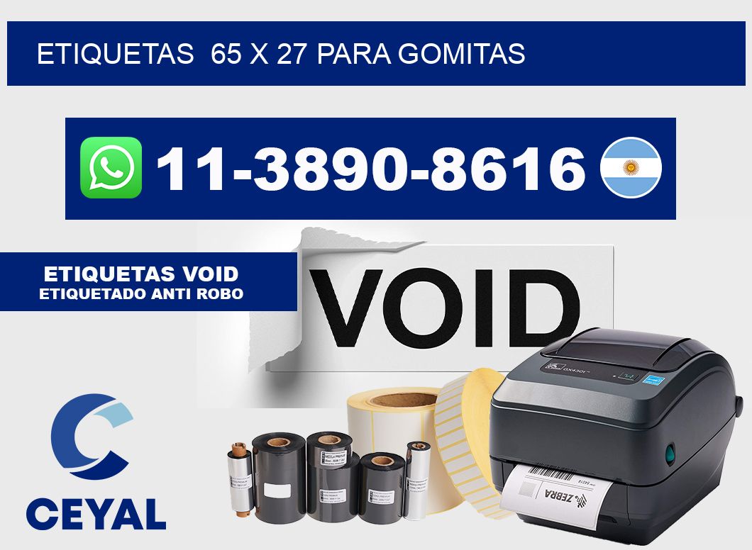 etiquetas  65 x 27 para Gomitas