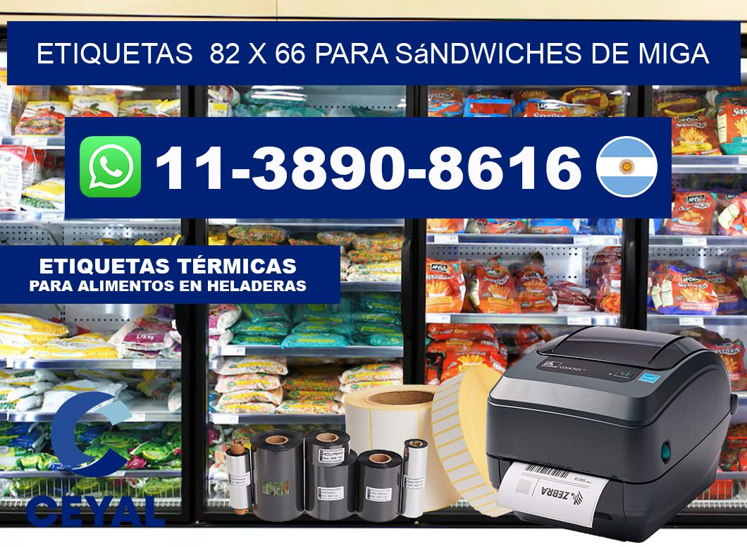 etiquetas  82 x 66 para Sándwiches de miga