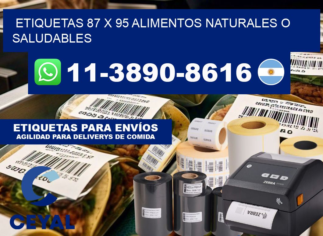 etiquetas 87 x 95 alimentos naturales o saludables