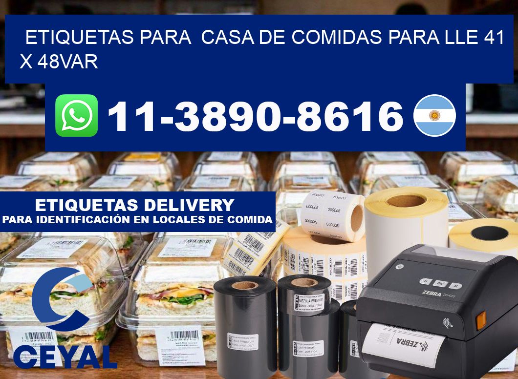 etiquetas para  Casa de comidas para lle 41 x 48var