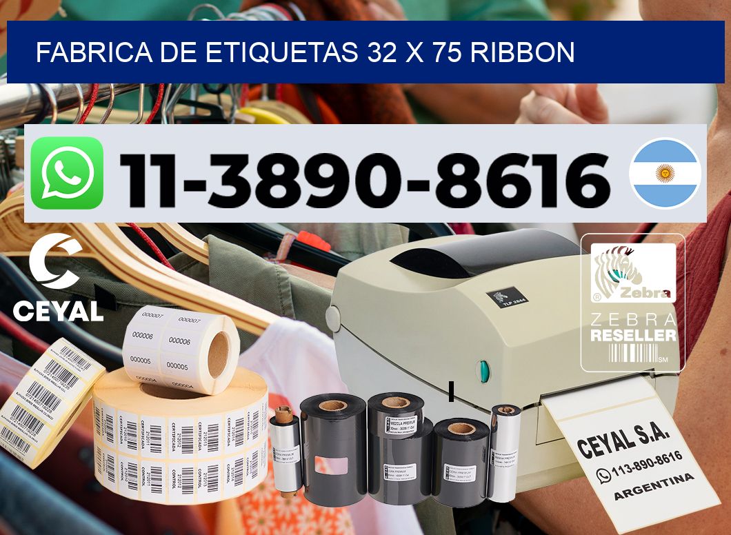 fabrica de etiquetas 32 x 75 ribbon