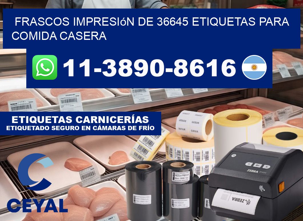 frascos impresión de 36645 etiquetas para comida casera