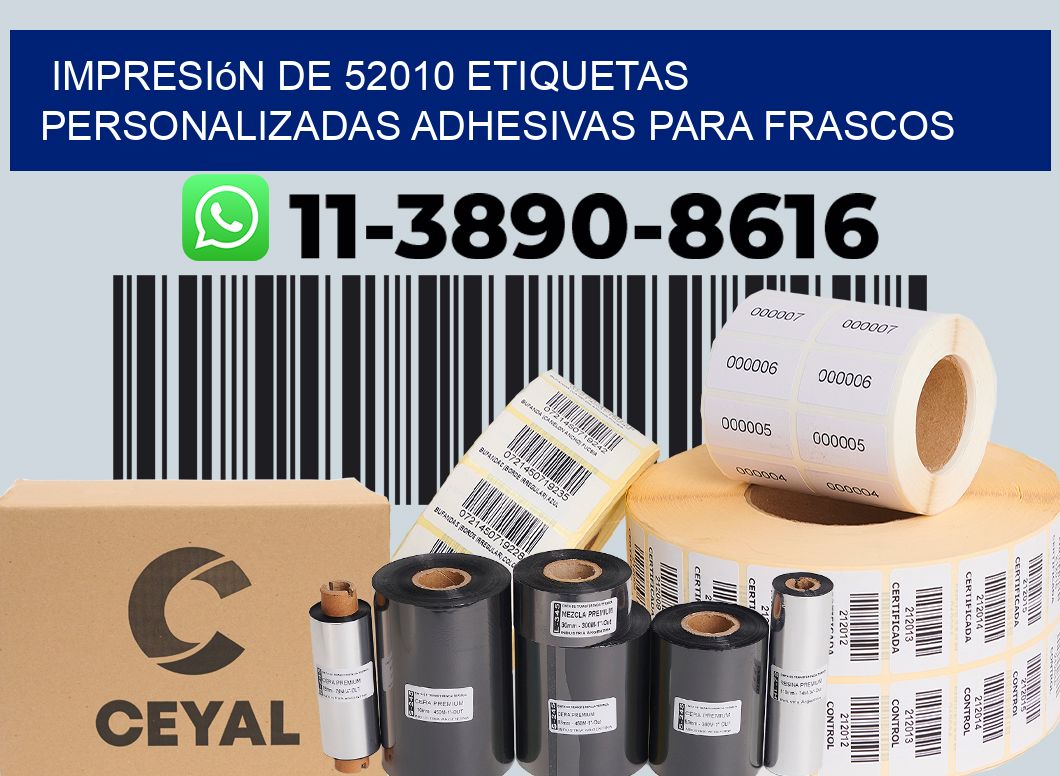 impresión de 52010 etiquetas personalizadas adhesivas para frascos